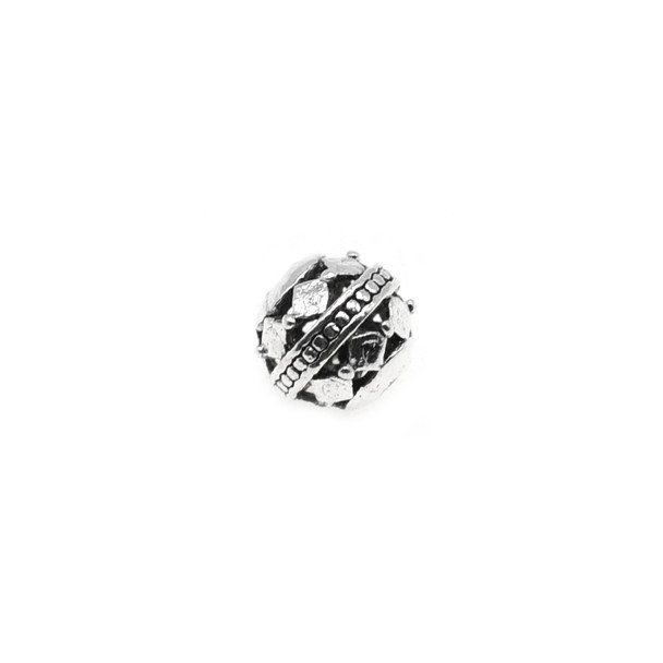 Pewter Design Filigree Bead Style 8095  - 8mm (1.5mm Hole) - 18/Pack