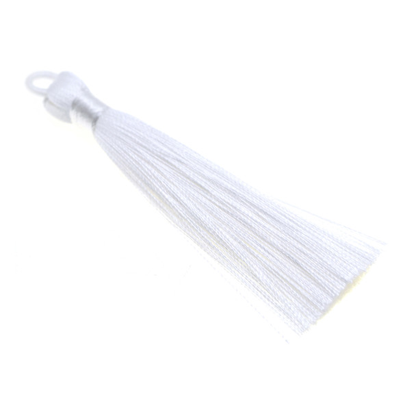 3.5 Inch Hand Made Tassel - White - 10/Pack