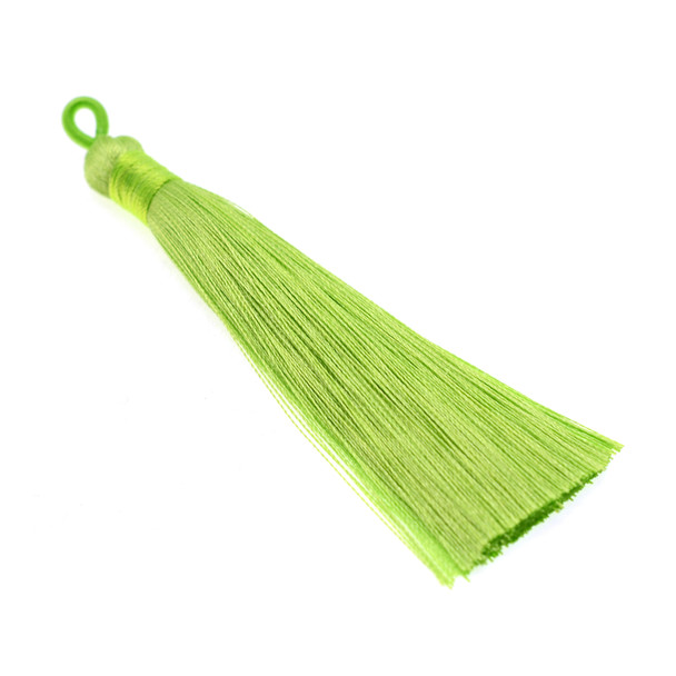 3.5 Inch Hand Made Tassel - Light Green - 10/Pack