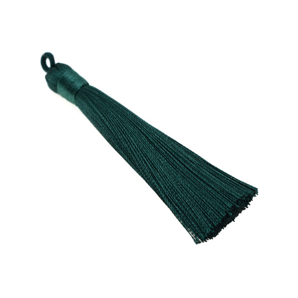 3.5 Inch Hand Made Tassel - Forest Green - 10/Pack
