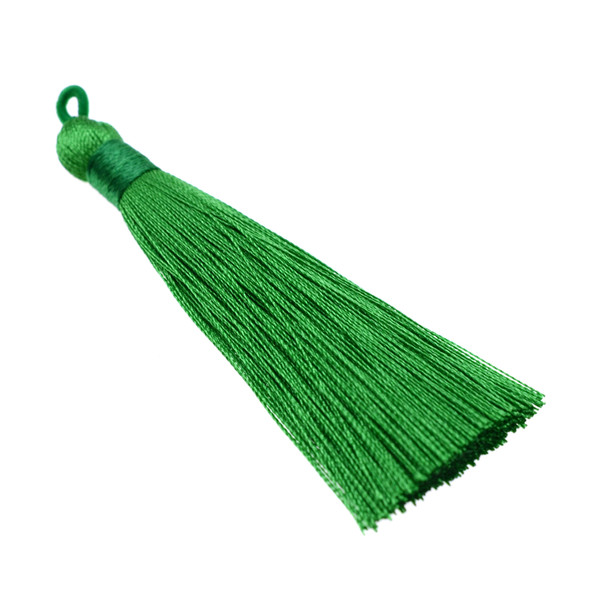 3.5 Inch Hand Made Tassel - Green - 10/Pack