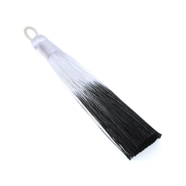 3.5 inch Hand Made Ombre Shaded Tassel - Black - 10/Pack