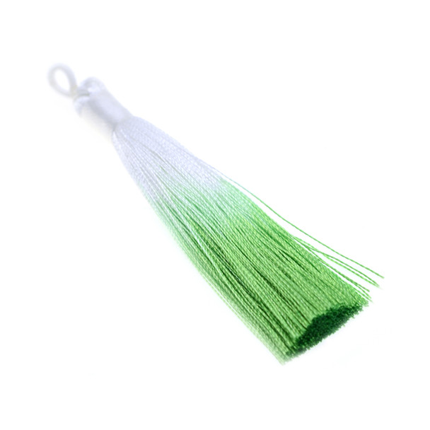 3.5 inch Hand Made Ombre Shaded Tassel - Light Green - 10/Pack