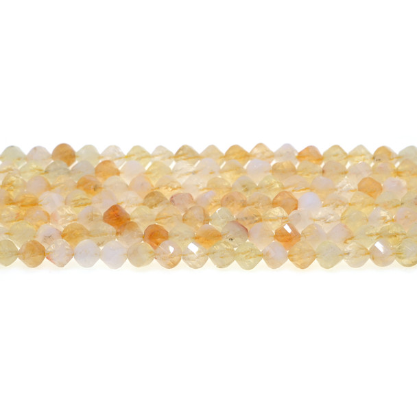 Citrine Round Swirl Faceted Diamond Cut 6mm - Loose Beads