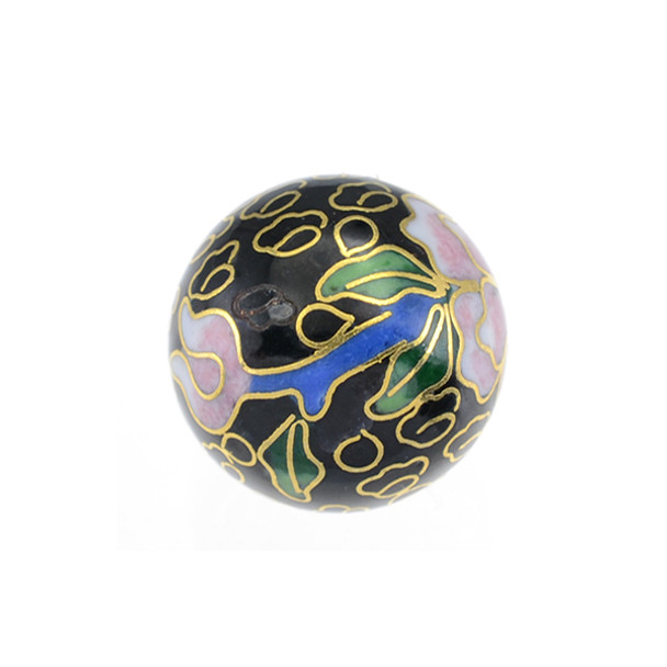 Cloisonne Bead Black 18mm (4Pcs)