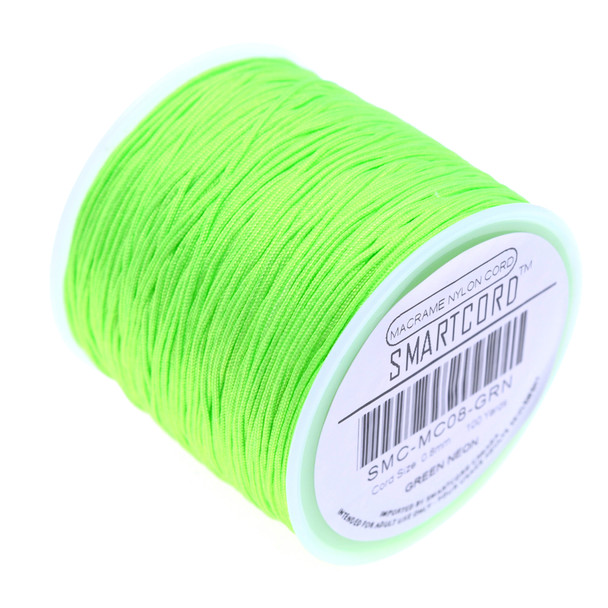 Macrame Nylon Cord 0.8mm - Green Neon (100 Yards)
