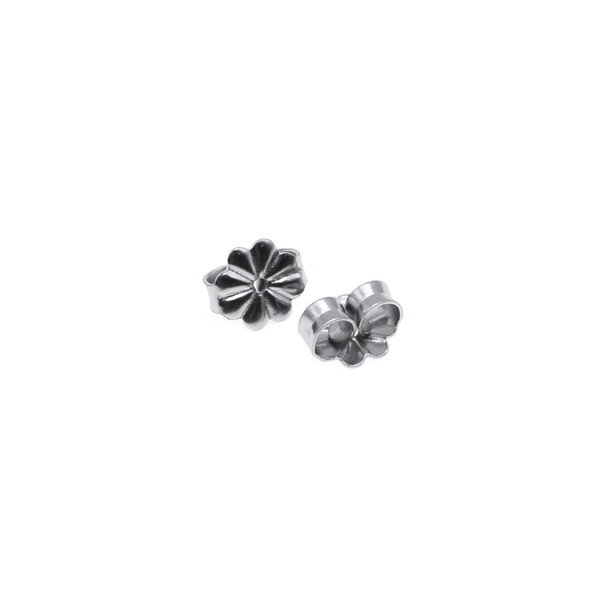 Stainless Steel - Flower Design Earring Back (6mm) - 100/Pack