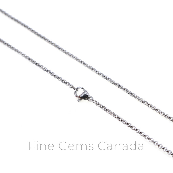 Stainless Steel - 2.0mm Rolo Chain Necklace - 50cm (19.75 Inches) - 5/Pack