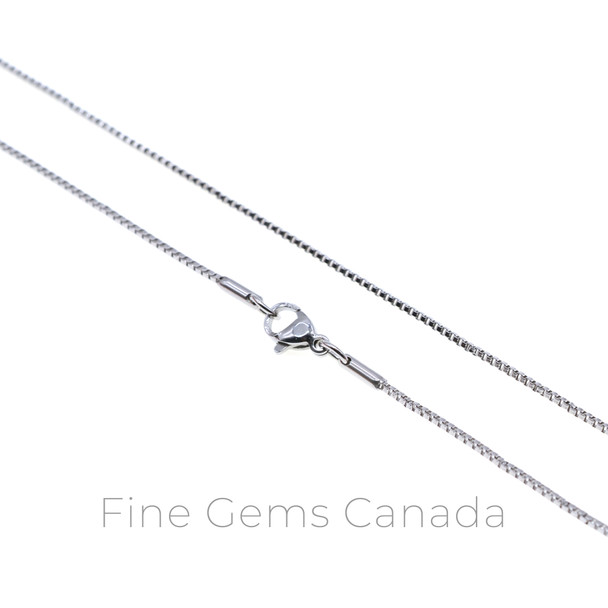Stainless Steel - 1.2mm Box Chain Necklace - 45cm (17.75 Inches) - 5/Pack
