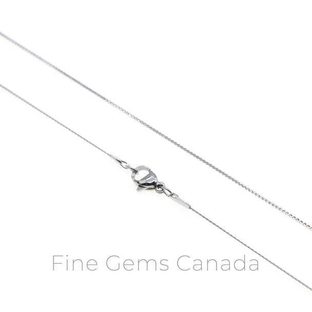 Stainless Steel - 0.9mm Flat Chain Necklace - 45cm (17.75 Inches)