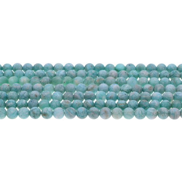 Mozambique Amazonite A Round Frosted 6mm - Loose Beads