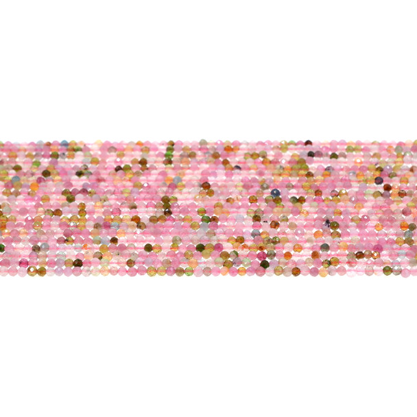 Multicolor Tourmaline AA Round Faceted Diamond Cut 2mm - Loose Beads