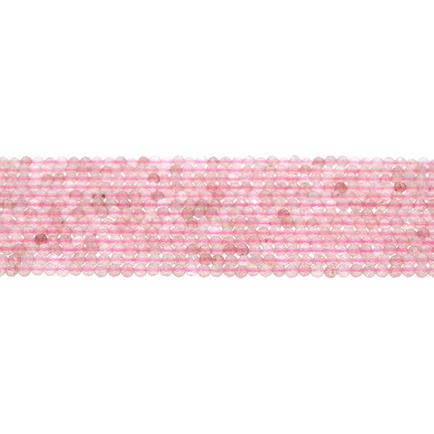 Natural Strawberry Quartz AA Round Faceted Diamond Cut 3mm - Loose Beads Natural Strawberry Quartz AA Round Faceted Diamond Cut 3mm - Loose Beads