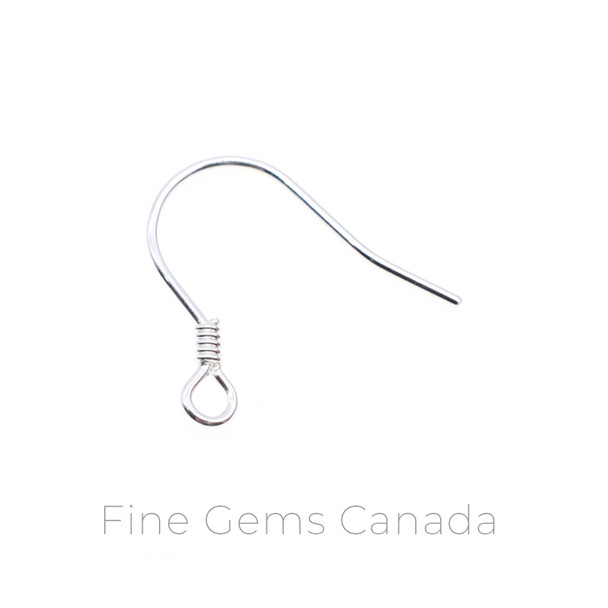 Ear Wire .024" w/Coil - 10/pack - 925 Sterling Silver