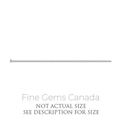 Head Pin 30mm x 0.6mm (2.0mm Head) - 20/Pack - 925 Sterling Silver