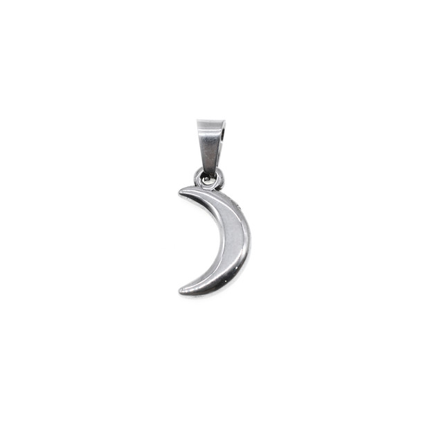 18mm Stainless Steel Moon Charm