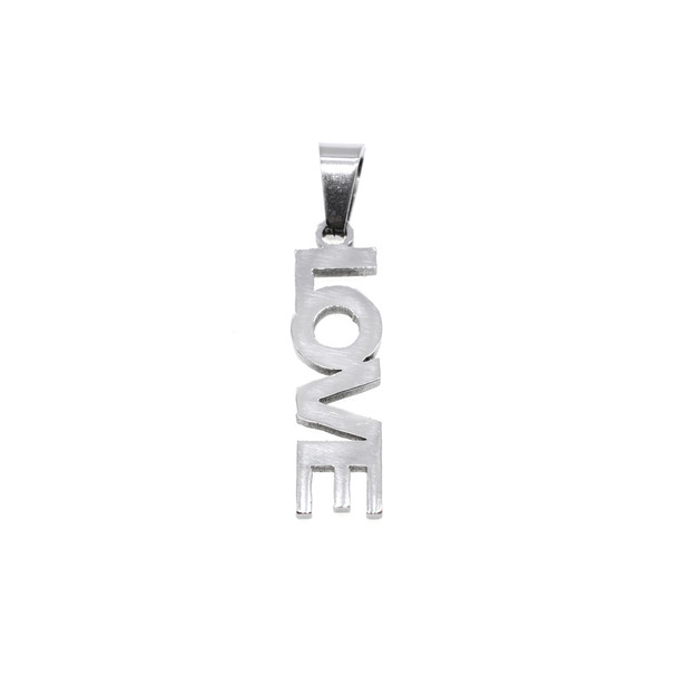 7x22mm Stainless Steel Word LOVE Charm