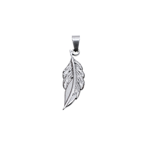 23mm Stainless Steel Feather Charm