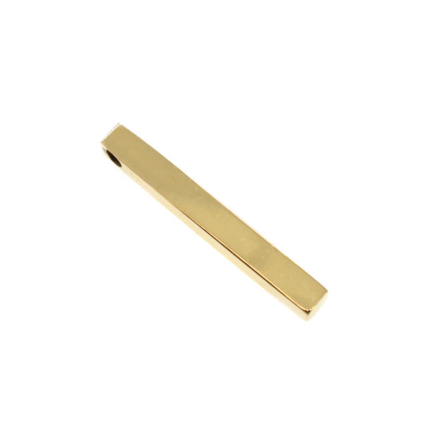 4x35mm Stainless Steel Rectangular Rod Charm - Gold