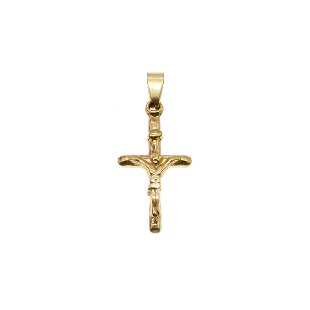 13x22mm Stainless Steel Crucifix Charm - Gold