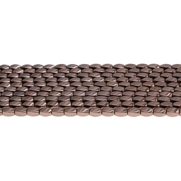 Brown Metallic Hematite Swirl 4mm x 4mm x 7mm - Loose Beads