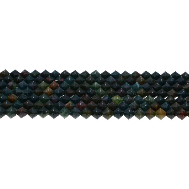 Indian Bloodstone Bicone 6mm - Loose Beads