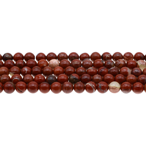 Red Brecciated Jasper Round 8mm - Loose Beads