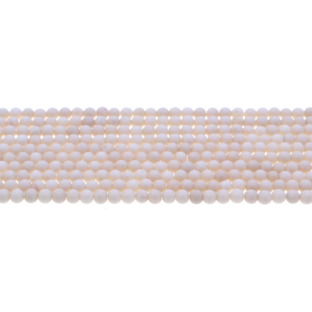 Riverstone Fossil Jasper Round Frosted 4mm - Loose Beads