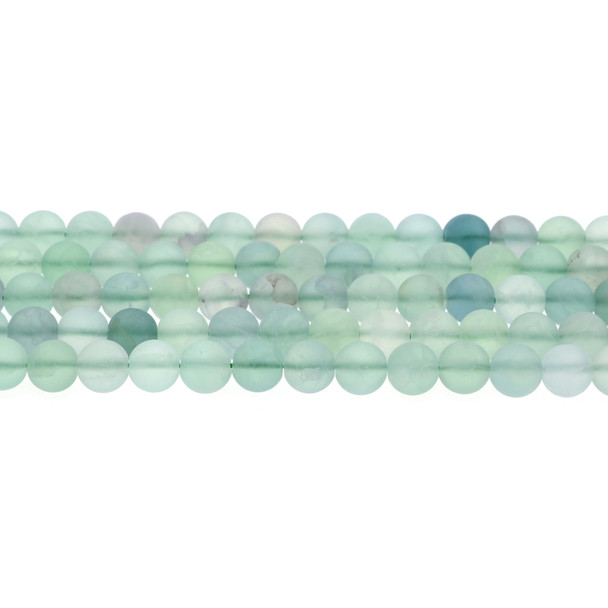 Green Fluorite Round Frosted 8mm - Loose Beads