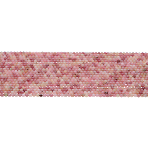 Pink Rhodonite Round 2mm - Loose Beads