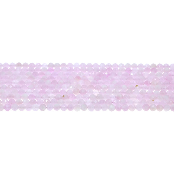 Kunzite Round Faceted Diamond Cut 4mm - Loose Beads