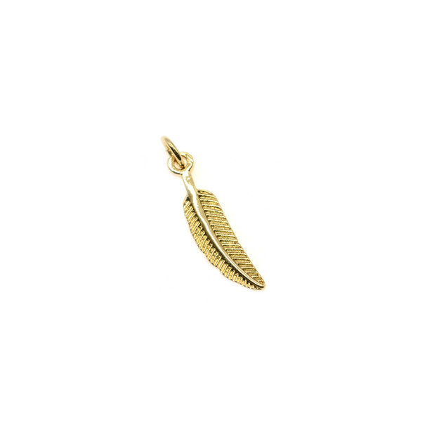 6x20mm Feather Charm (Gold Plated) - 4/Pack