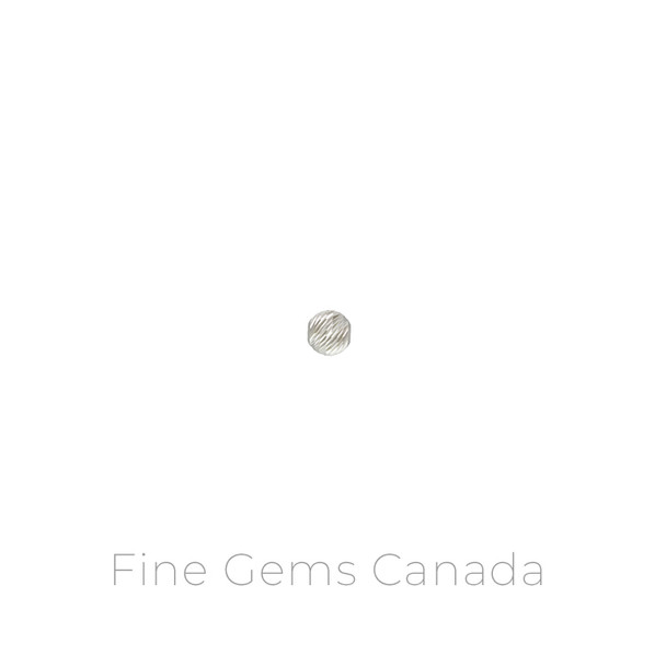3.0mm Corrugated Diamond Cut Bead 1.2mm Hole - 40/pack - 925 Sterling Silver