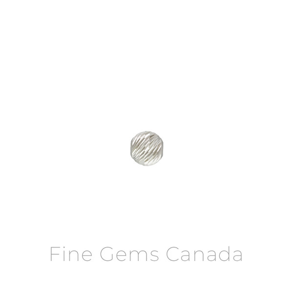 5.0mm Corrugated Diamond Cut Bead 1.8mm Hole - 10/pack - 925 Sterling Silver