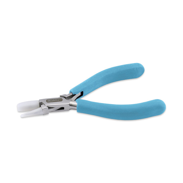 Nylon Jaw Pliers, Flat/Round Nose, Pacific Blue Vinyl-Free Grips, Stainless Steel