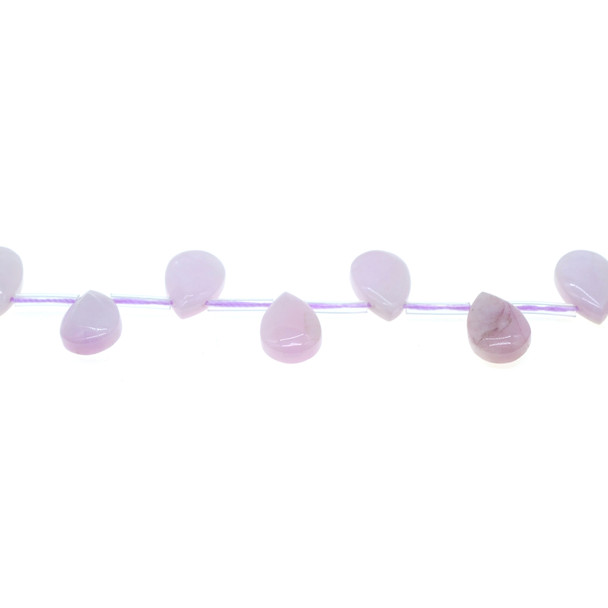 Kunzite Drop Puff Side Drilled 10x14x5mm - Loose Beads