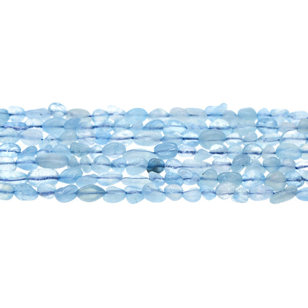 Aquamarine Nugget Irregular 6mm x 8mm - Loose Beads