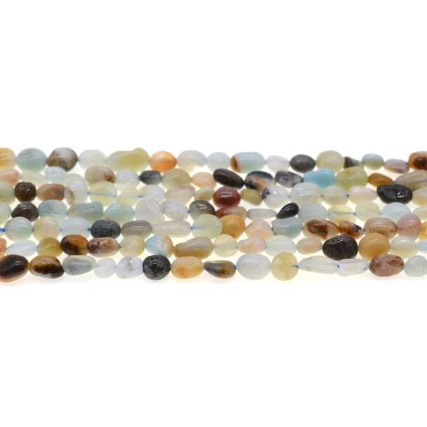 Multicolor Amazonite Nugget Irregular 6mm x 8mm - Loose Beads