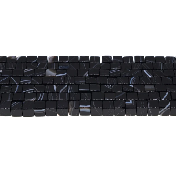 Black Sardonyx Cube 6mm - Loose Beads