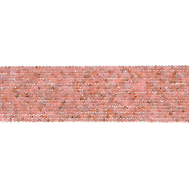 Rhodochrosite Round Faceted Diamond Cut 2mm - Loose Beads