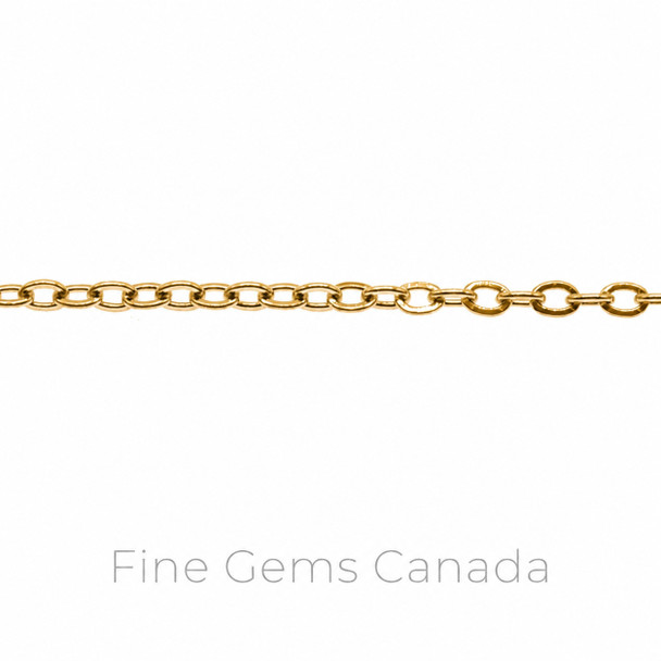 Stainless Steel - 2.0mm Flat Cable Chain - Gold Plated - 20m