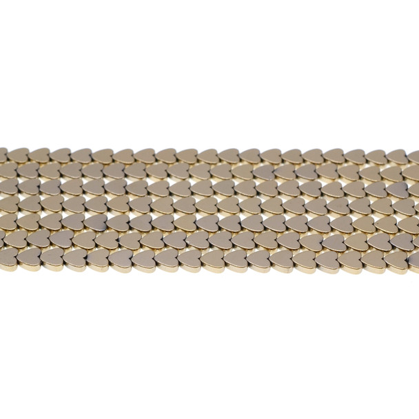 Golden Hematite Heart Flat 6mm x 6mm x 2mm - Loose Beads