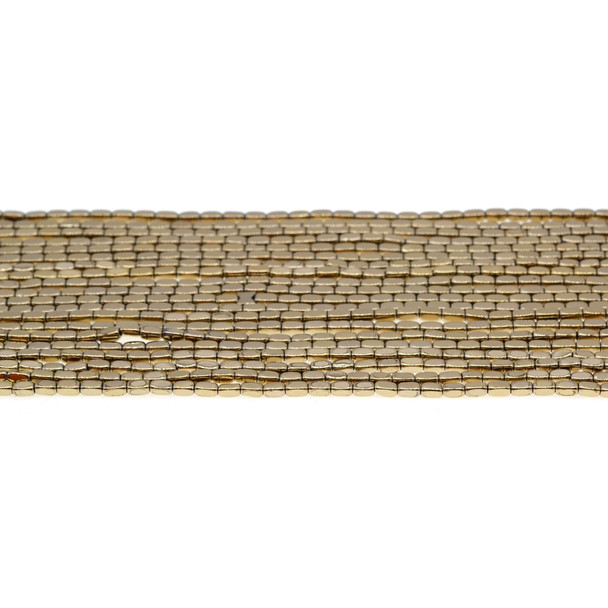 Golden Hematite Rounded Rectangular 2mm x 2mm x 4mm - Loose Beads