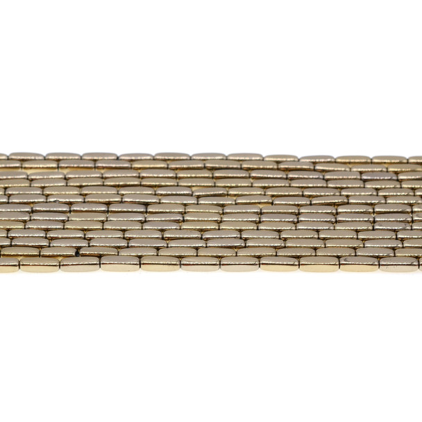 Golden Hematite Rounded Rectangular 3mm x 3mm x 9mm - Loose Beads