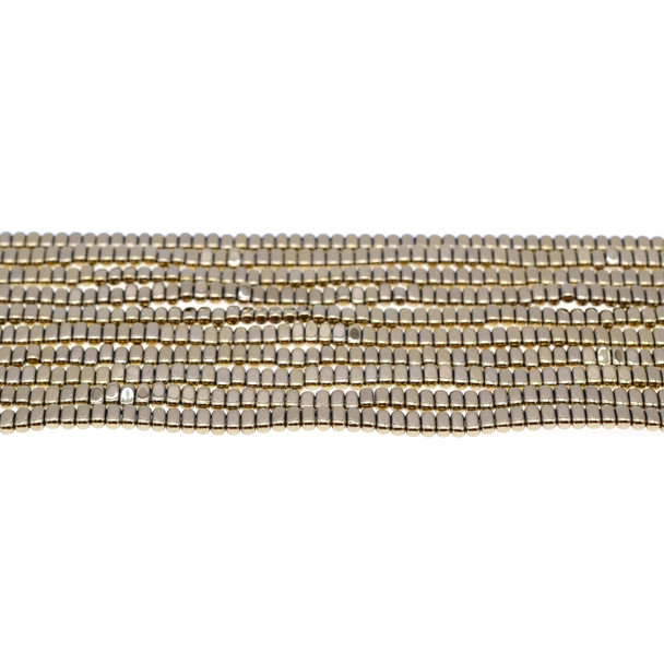 Golden Hematite Oval Flat Side Drilled 4mm x 2mm x 2mm - Loose Beads