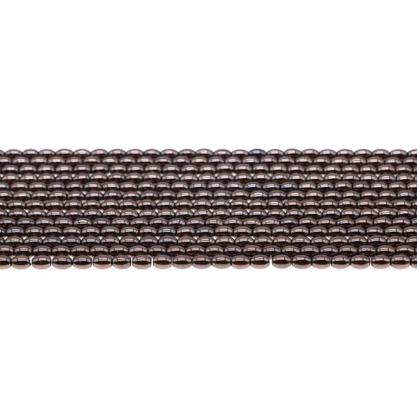 Brown Metallic Hematite Oval Rice 3mm x 3mm x 5mm - Loose Beads
