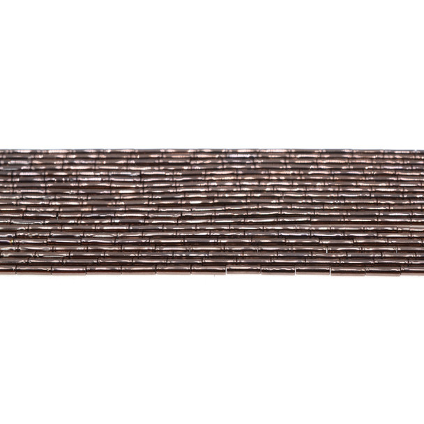 Brown Metallic Hematite Tube 2mm x 2mm x 8mm - Loose Beads