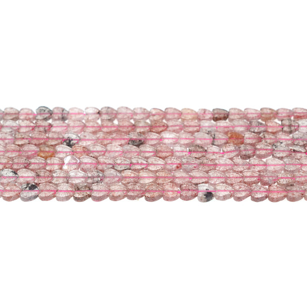 Strawberry Quartz Heart Flat 6mm x 6mm x 2mm - Loose Beads
