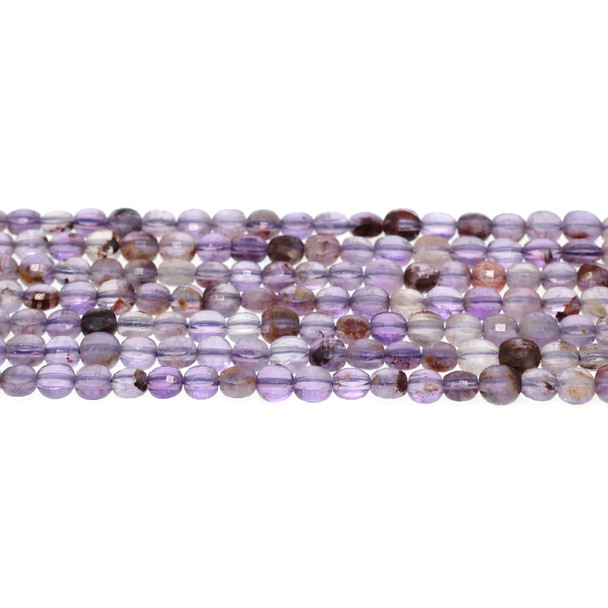 Auralite Coin Puff Faceted Diamond Cut 6mm x 6mm x 3mm - Loose Beads