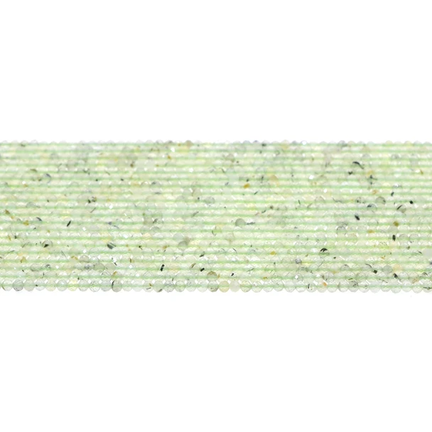 Prehnite Round Faceted Diamond Cut 2mm - Loose Beads